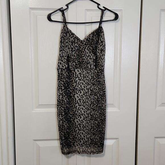 Guess Women's Leopard Print Sleeveless Adjustable Straps Mini Dress Size SM - Picture 1 of 14